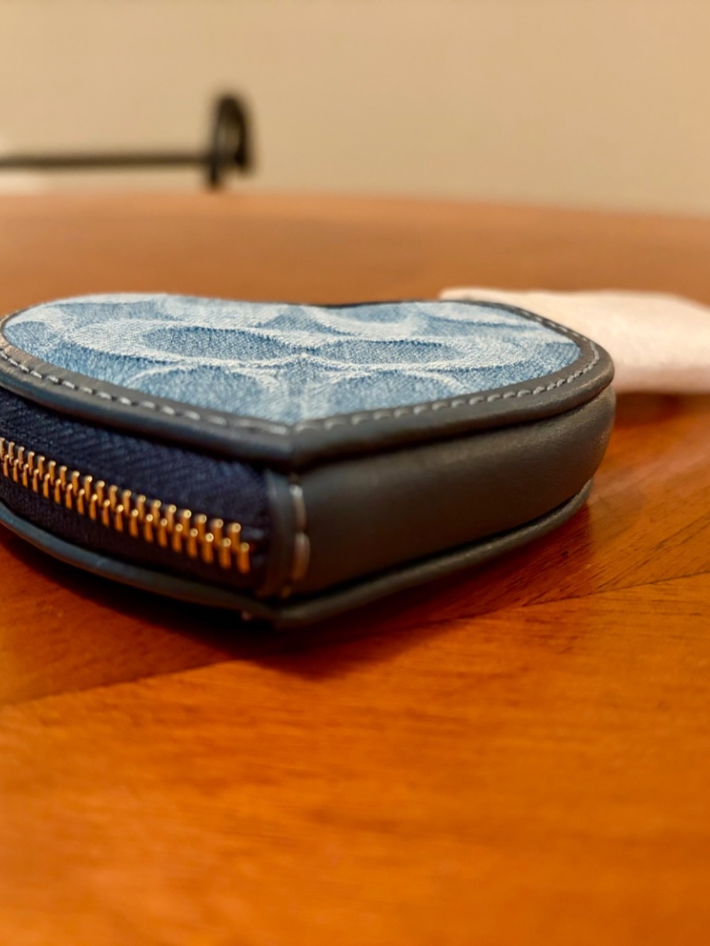 Coach Heart Bag Charm In Signature Denim - NWT - Picture 5 of 9